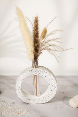 אגרטל מבחנה | דגם גרניט לבן