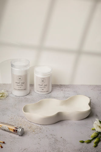 CURVE | כלי מעוצב לנר עם שעוות פנינים