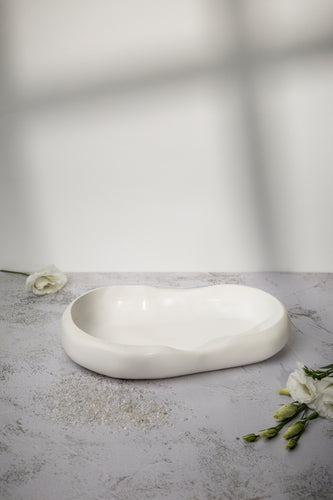 OVAL | כלי מעוצב לנר עם שעוות פנינים